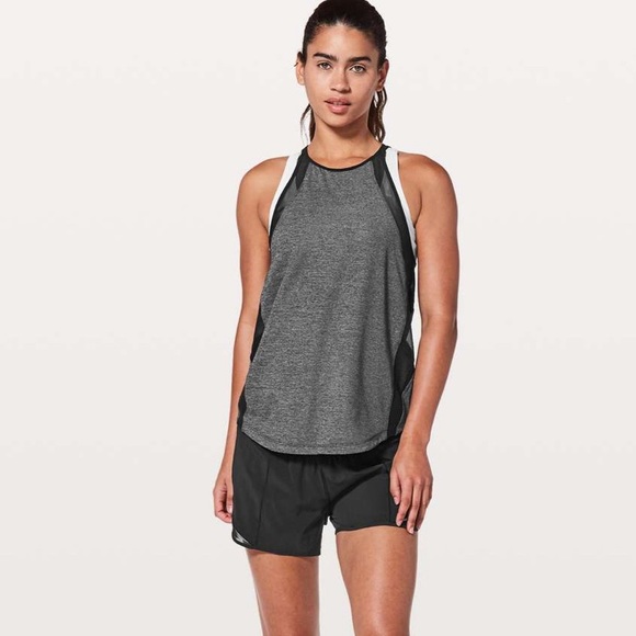 lululemon athletica Tops - LULULEMON Run Off Route Tank Top - Heathered Black/Black - Size 4 - PRISTINE